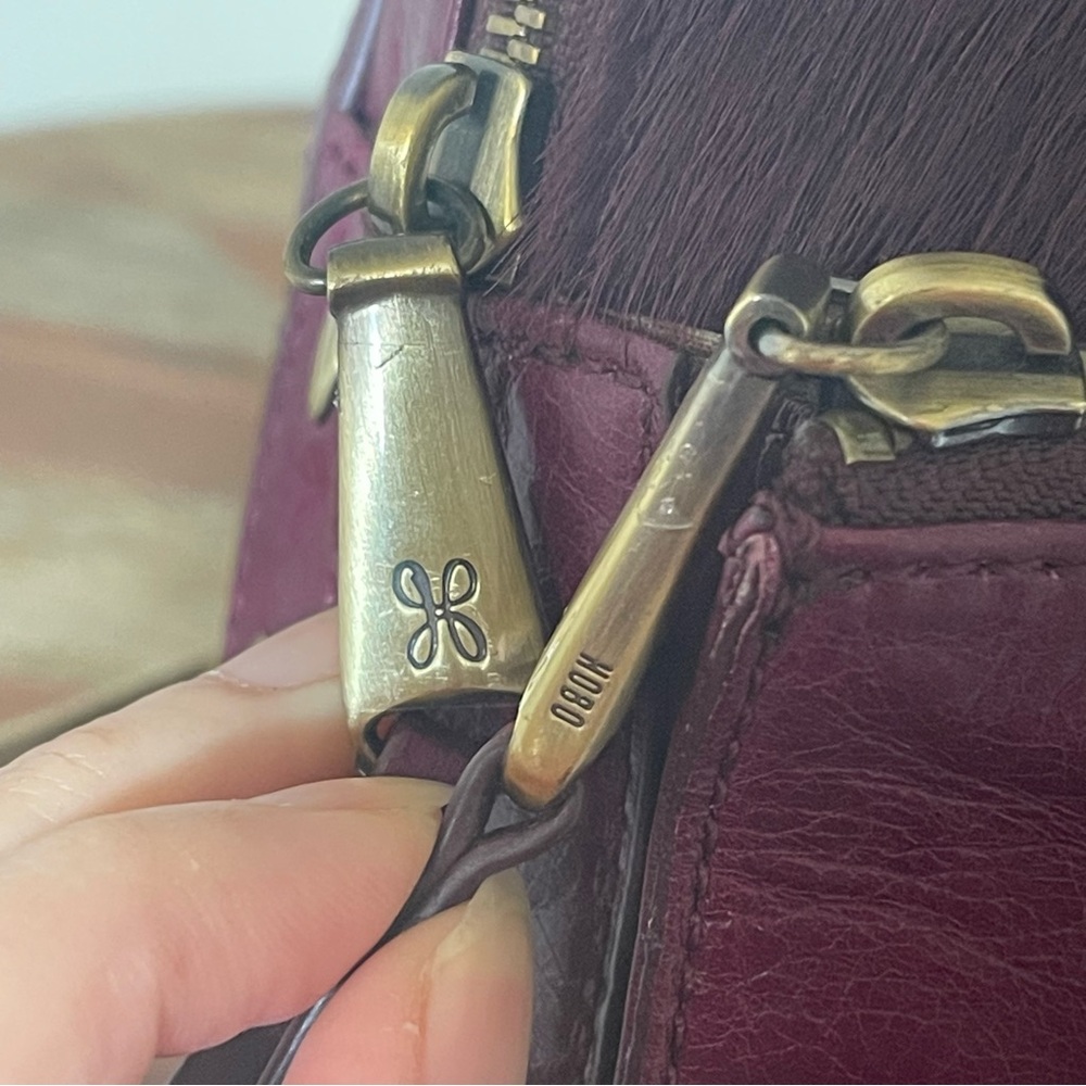 NEW Sexy Purple HOBO Mini Backpack Purse Fuschia Leather And Calf Hair - Picture 9 of 14